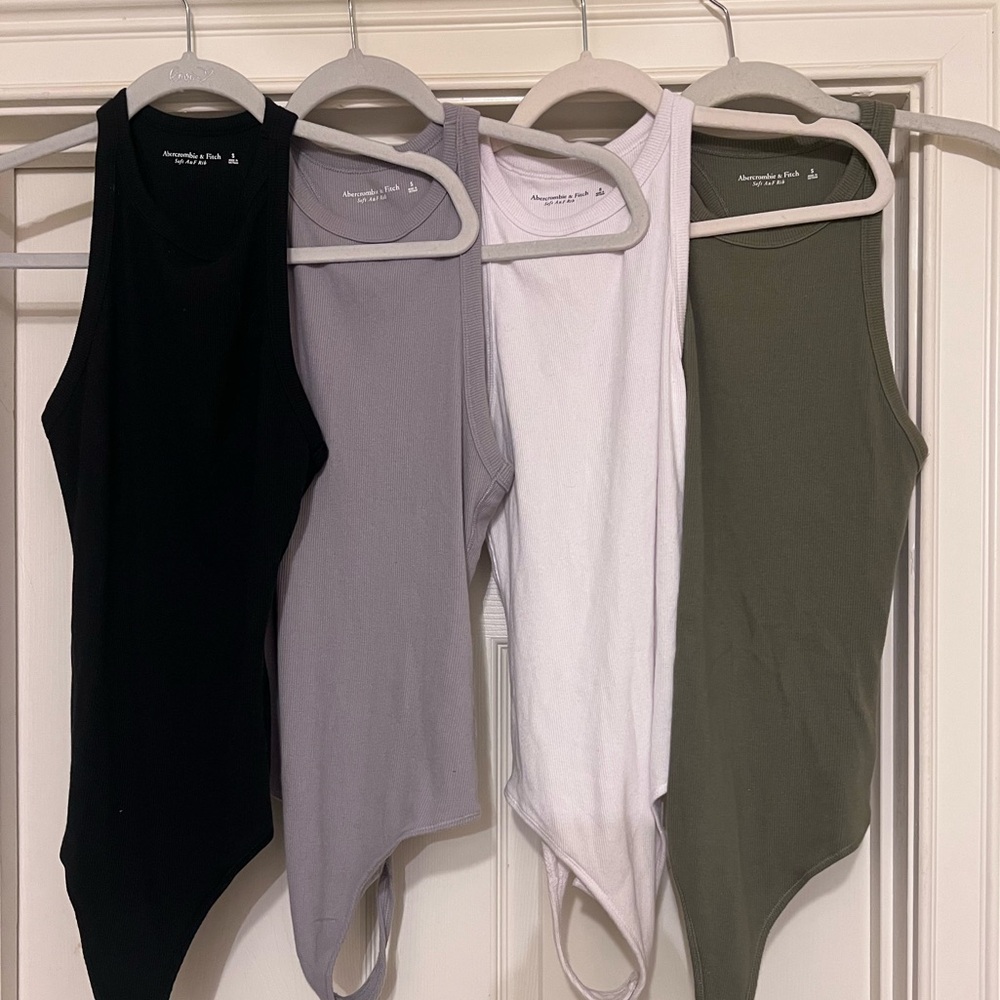 Abercrombie & Fitch Black Ribbed Soft AF Bodysuit lot